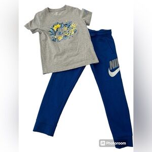 Boys Nike jogger sweats with matching Nike Tee size 6